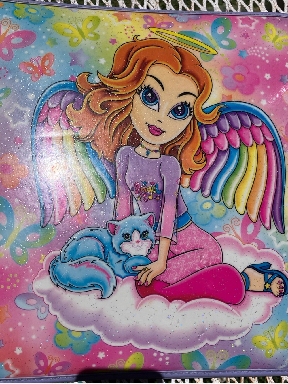 Lisa Frank Rainbow Angel Girl 3 Ring Binder